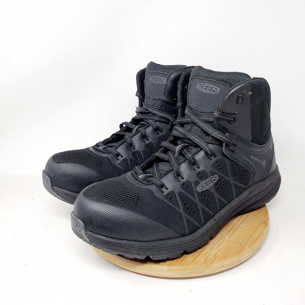 KEEN Vista Energy Mid Boots Mens 10 EE WIDE Black Carbon Safety Toe Work Shoe EH - Picture 6 of 14